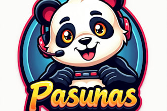 design high quality esport panda mascot logo with unlimited revision