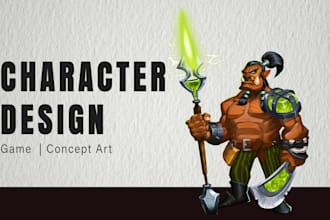 draw 2d character design for you