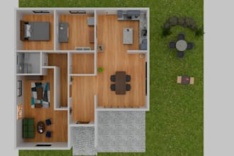 basic house and interior rendering