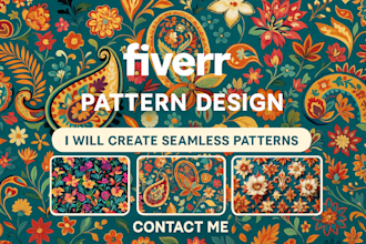 create trendy pattern designs for fabric, pod or packaging