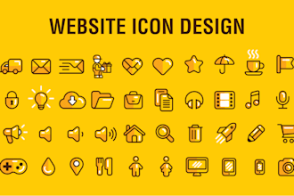 create trendy flat line icons for your website