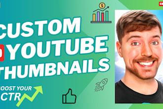 make custom youtube thumbnail design for vlog, gaming, tech and more
