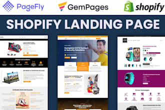 design pagefly, gempages, shogun shopify landing page or one product store