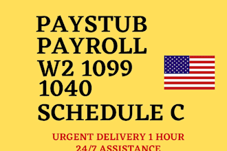 do paystub, check stubs, form w2, 1099 and 1040