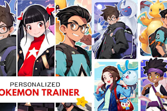 draw pokemon pixel art sprite sheet custom pokemon avatar chibi fakemon trainer