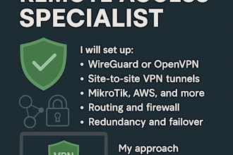 setup wireguard or ipsec VPN site to site tunnel in 24h