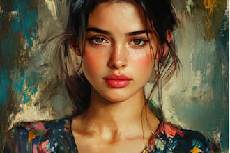 draw a realistic digital oil painting or portrait drawing from your photo