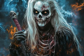 draw a famous fantasy horror character design