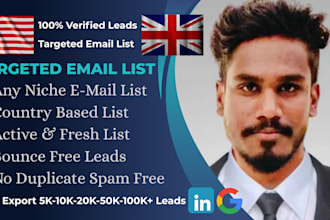 do niche targeted verified email list, b2b, bulk email list for email marketing