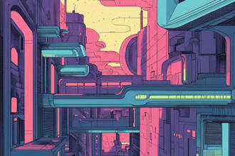 design a amazing illustration of science fiction city, cyberpunk, fantasy art