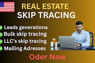 real estate skip tracing and lead generation thought the USA