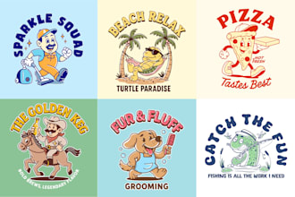 design a cute retro vintage cartoon logo
