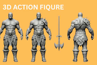 sculpt 3d model character war hammer action figure for 3d printing