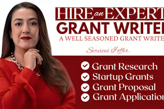 grant writing and submission, proposal, research, application, business plan