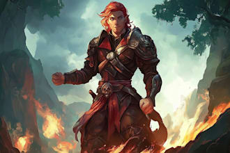 design cyberpunk and fantasy character splash art