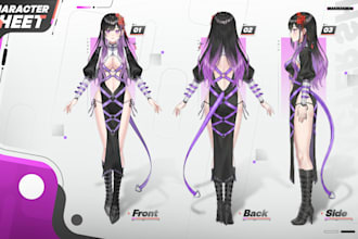 create a custom anime character reference sheet