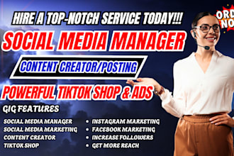 instagram marketing social media manager tiktok shop shopify ads content creator