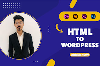 convert your xd, PSD, HTML or figma design to a responsive wordpress website