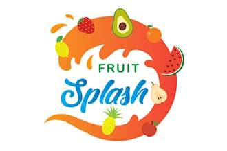 design colorful fruit splash brand logo