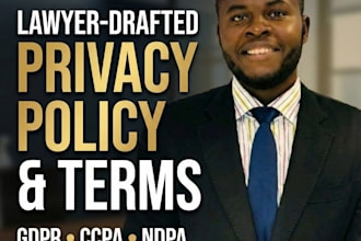draft your gdpr privacy policy, terms of service and cookie policy