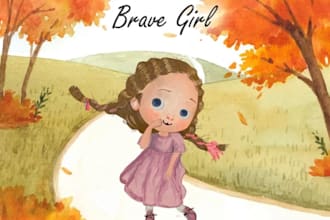 design awesome cute children story book illustration