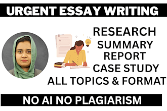 do urgent essay writing on any topic as an essay writer
