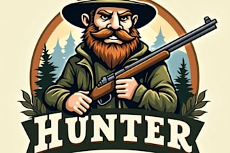 design high quality hunting mascot logo with fastest delivery