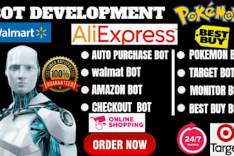 develop pokemon bot auto purchase bot target bot tcgplayer bot amazon bot buying
