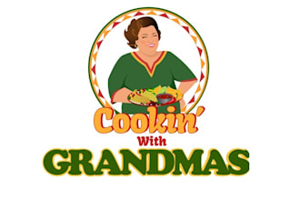 design a wholesome cooking grandmas cookbook logo