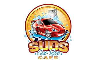 create next suds car spa logo design