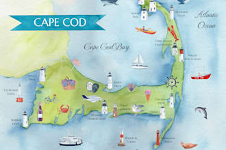 create travel watercolor map just for you