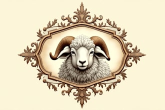 create a vintage sheep farm logo for your brand