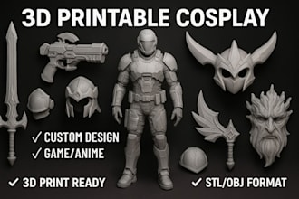 3d printed cosplay props weapons armor masks helmets swords guns stl models