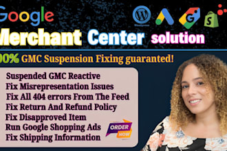 fix google merchant suspension, misrepresentation issues, fix gtin, shopping ads