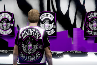 create custom fivem cloth mc kuttes,police vest, ems biker clothing patch design