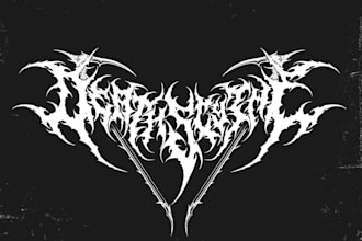 design death metal logo, slamming,gore grind,black metal