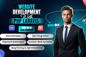 develop web based management system, build custom website with laravel
