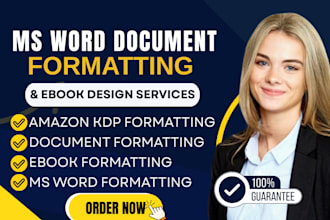 do document formatting, ms word formatting, book formatting for KDP print books