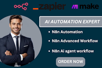 n8n ai agent n8n automation workflow  makecom zapier zerowork openai integration