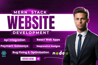 develop responsive mern stack websites with reactjs, nodejs as mern developer