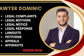 draft legal motions, petitions, complaints, lawsuits, claims and their responses
