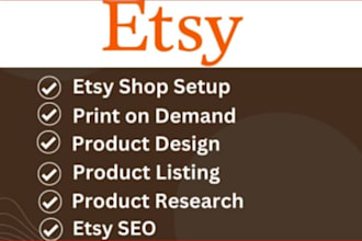 set up etsy shop, stan store, print on demand, tshirt design digital products