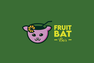 design a modern creative custom fruit bar logo