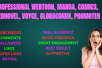 manage and promote your webtoon, manga, novel, comic worldwide