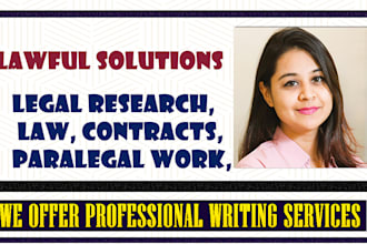write legal research, law, contracts,