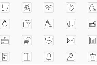 design custom line icons for apps, websites, and user interfaces