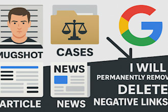 remove mugshots article false news court cases delete negative links from google