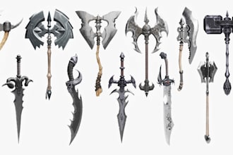 sculpt 3d game art model, 3d props, 3d weapons, 3d game asset, 3d amor, stl