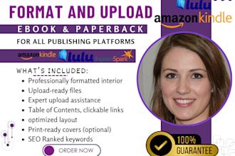 format, upload your book and content for amazon kdp, lulu, ingrampark and more