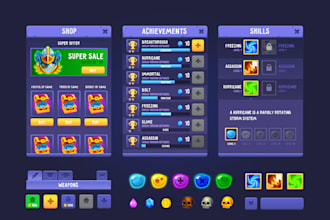 design stunning UI UX for mobile and PC games